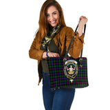 Clan Urquhart Modern Crest Tartan Leather Tote Bag MT1243