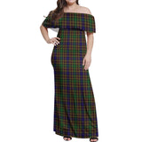 Clan Vosko Tartan Off Shoulder Long Dress VL1149