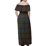 Clan Vosko Tartan Off Shoulder Long Dress VL1149