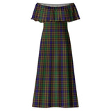 Clan Vosko Tartan Off Shoulder Long Dress VL1149