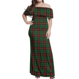 Clan Walker James Tartan Off Shoulder Long Dress VL1151