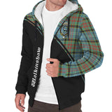 Clan Walkinshaw Crest Tartan Sherpa Hoodie Curve Style CE47