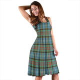 Clan Walkinshaw Tartan Sleeveless Midi Womens Dress VS122