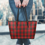 Clan Wallace Tartan Leather Tote Bag MT40