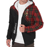 Clan Wallace Crest Tartan Sherpa Hoodie Curve Style CE40