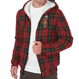 Clan Wallace Crest Tartan Sherpa Hoodie CT36