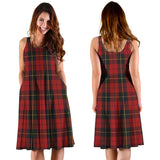 Clan Wallace Tartan Sleeveless Midi Womens Dress VS121