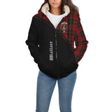 Clan Wallace Crest Tartan Sherpa Hoodie Curve Style CE40