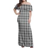 Clan Wallace Dress Tartan Off Shoulder Long Dress VL1153