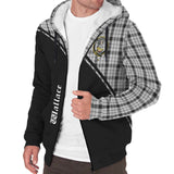 Clan Wallace Dress Crest Tartan Sherpa Hoodie Curve Style CE46