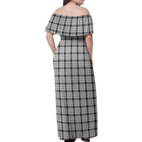 Clan Wallace Dress Tartan Off Shoulder Long Dress VL1153