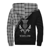 Clan Wallace Dress Crest Tartan Sherpa Hoodie Curve Style CE46