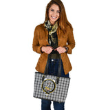 Clan Wallace Dress Crest Tartan Leather Tote Bag MT1239