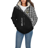 Clan Wallace Dress Crest Tartan Sherpa Hoodie Curve Style CE46