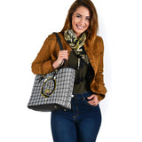 Clan Wallace Dress Crest Tartan Leather Tote Bag MT1239