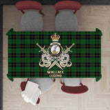 Clan Wallace Hunting Tartan Tablecloth Golden Sword of Courageous Legacy BG968