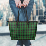 Clan Wallace Hunting Tartan Leather Tote Bag MT41