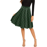 Clan Wallace Hunting Tartan Melete Pleated Midi Skirt V108