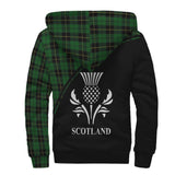 Clan Wallace Hunting Crest Tartan Sherpa Hoodie Curve Style CE42