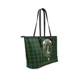 Clan Wallace Hunting Crest Tartan Leather Tote Bag MT1235