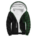 Clan Wallace Hunting Crest Tartan Sherpa Hoodie Curve Style CE42