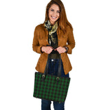 Clan Wallace Hunting Tartan Leather Tote Bag MT41