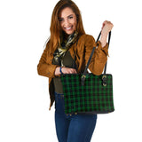 Clan Wallace Hunting Tartan Leather Tote Bag MT41