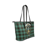 Clan Wallace Hunting Ancient Crest Tartan Leather Tote Bag MT1238