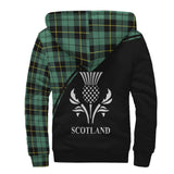 Clan Wallace Hunting Ancient Crest Tartan Sherpa Hoodie Curve Style CE45