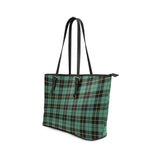 Clan Wallace Hunting Ancient Tartan Leather Tote Bag MT44