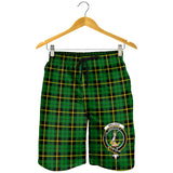 Clan Wallace Hunting Green Crest Tartan Mens Shorts NS40