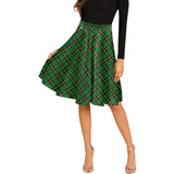 Clan Wallace Hunting Green Tartan Melete Pleated Midi Skirt V114