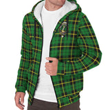 Clan Wallace Hunting Green Crest Tartan Sherpa Hoodie CT40