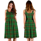 Clan Wallace Hunting Green Tartan Sleeveless Midi Womens Dress VS117