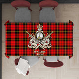 Clan Wallace Hunting Red Tartan Tablecloth Golden Sword of Courageous Legacy BG967