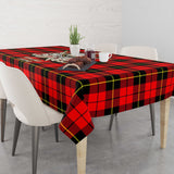 Clan Wallace Hunting Red Tartan Tablecloth Golden Sword of Courageous Legacy BG967