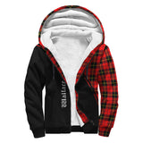 Clan Wallace Hunting Red Crest Tartan Sherpa Hoodie Curve Style CE43