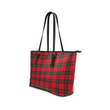 Clan Wallace Weathered Tartan Leather Tote Bag MT39