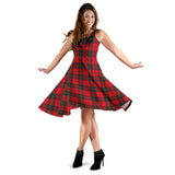 Clan Wallace Weathered Tartan Sleeveless Midi Womens Dress VS115