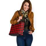 Clan Wallace Weathered Tartan Leather Tote Bag MT39