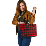 Clan Wallace Weathered Tartan Leather Tote Bag MT39