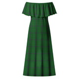 Clan Walters Tartan Off Shoulder Long Dress VL1160