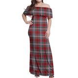 Clan Warden Tartan Off Shoulder Long Dress VL1161