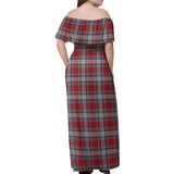 Clan Warden Tartan Off Shoulder Long Dress VL1161