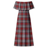 Clan Warden Tartan Off Shoulder Long Dress VL1161