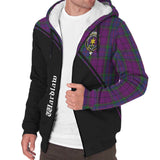 Clan Wardlaw Crest Tartan Sherpa Hoodie Curve Style CE38