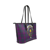 Clan Wardlaw Crest Tartan Leather Tote Bag MT1231