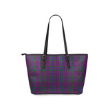 Clan Wardlaw Tartan Leather Tote Bag MT35