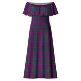 Clan Wardlaw Tartan Off Shoulder Long Dress VL1163