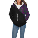 Clan Wardlaw Crest Tartan Sherpa Hoodie Curve Style CE38